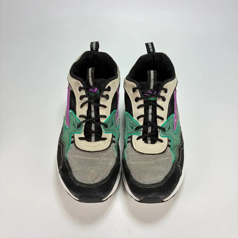 FILA Trail Tracer Black White Green Casual Lifestyle Sneakers Shoes Mens Size 10